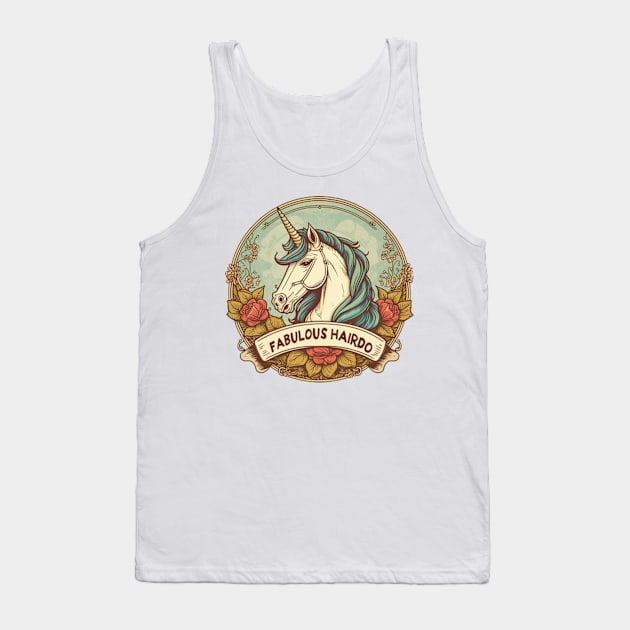 Fabulous Hairdo Unicorn Tank Top by dmac